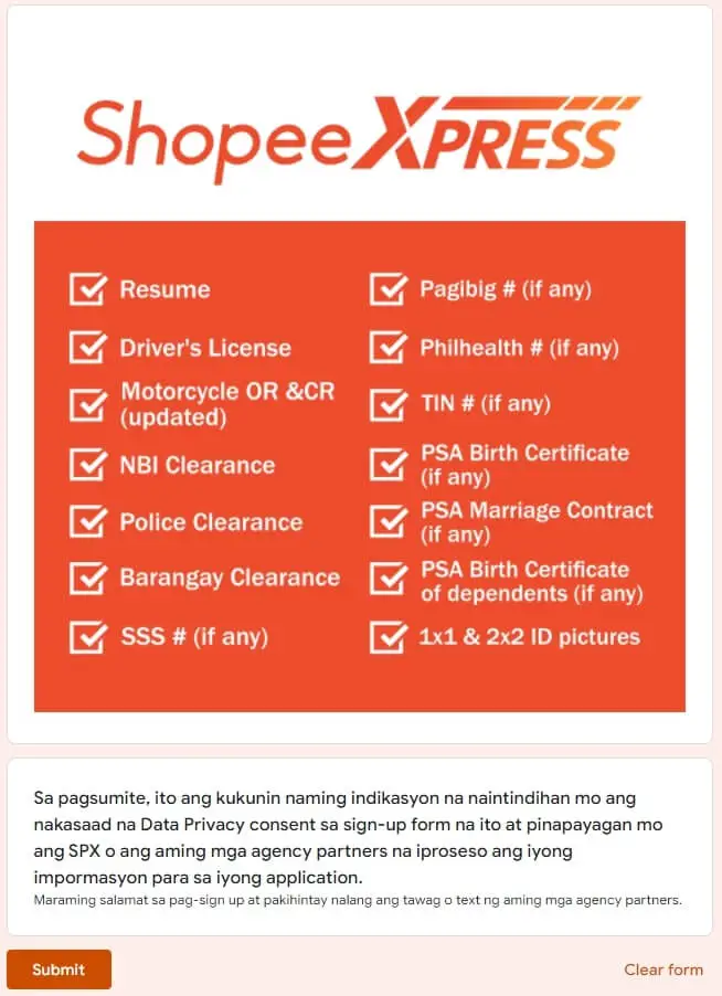 How to apply as a Shopee delivery rider 3