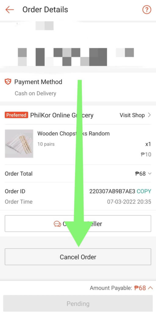 How to cancel order in Shopee 3