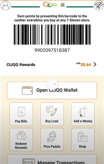 How to cash in GCash in 711 using CliQQ App 1