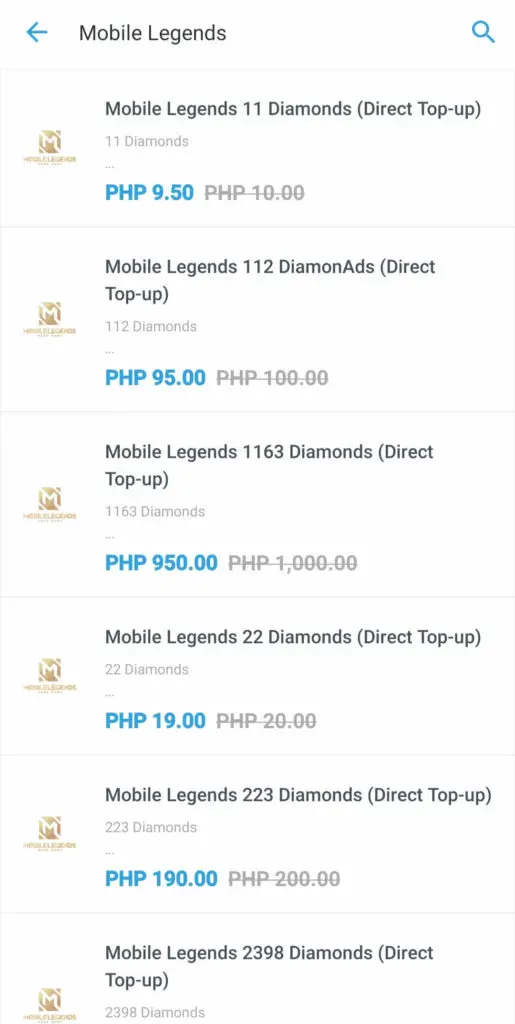 How to buy Diamonds in Mobile Legends using PayMaya 3