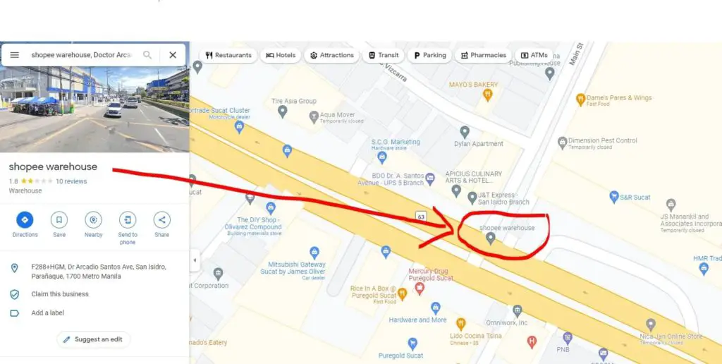 SOC 2 Shopee location in Google Maps
